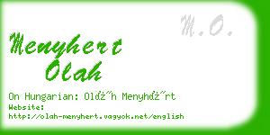 menyhert olah business card